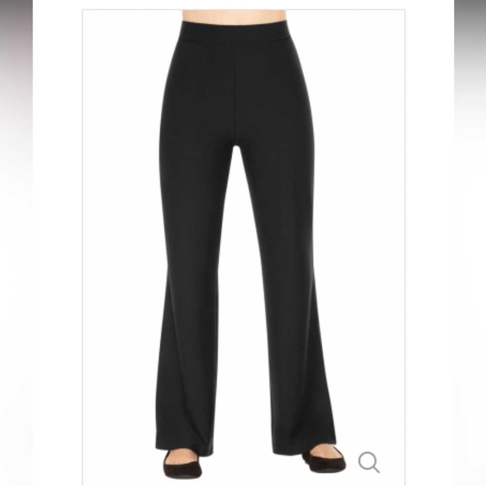 Spanx Bod-A-Bing! Wide Leg Slimming Stretch Shapewear Pants Black Size Large